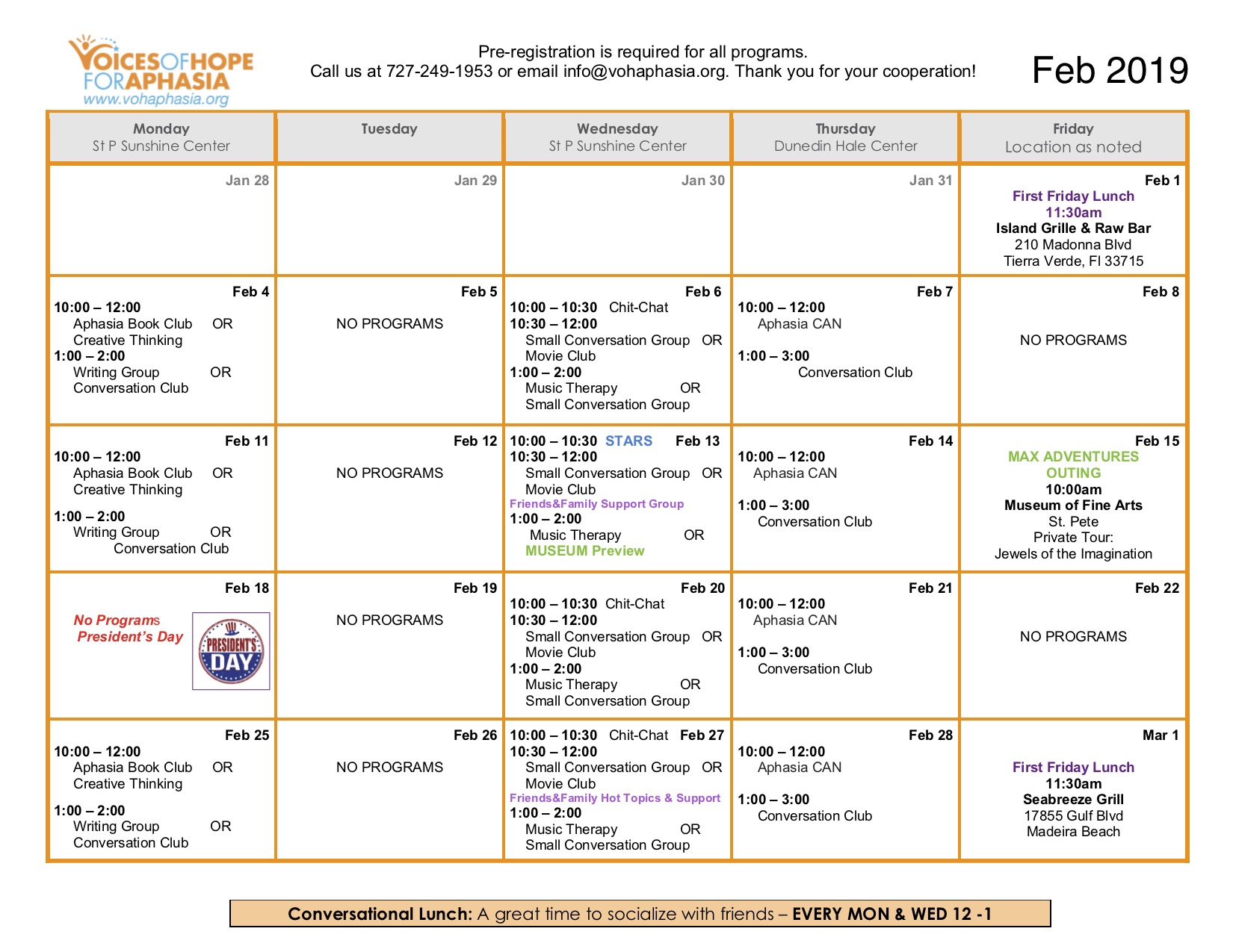 Feb 2019 Calendar Excel