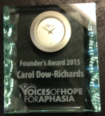 Voices of Hope for Aphasia Founder's Award 2015