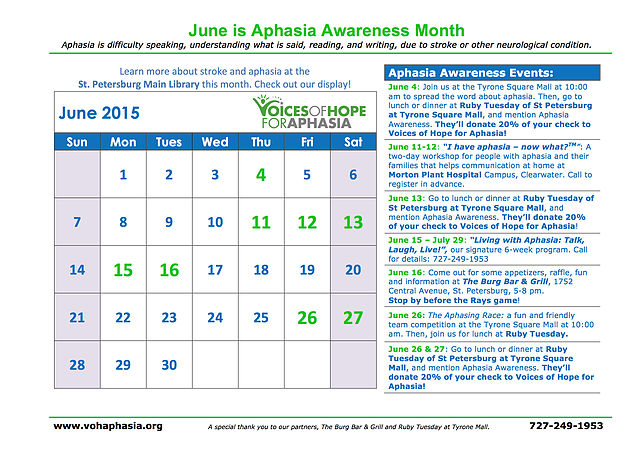 June is Aphasia Awareness Month